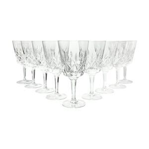 Gorham “King Edward” Set of 9 Crystal Water Glasses 7 1/8” 10oz Signed